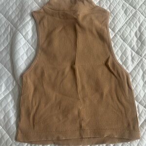 Zara Ribbed Camel Tank Top